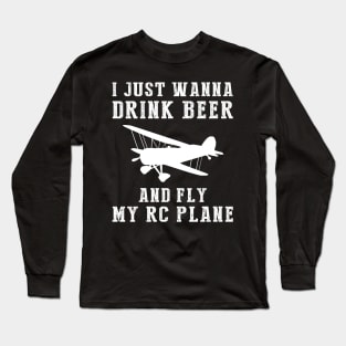 Take Off with Laughter: Beer, RC Planes, and Endless Fun! Long Sleeve T-Shirt